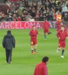 25min.do začátku ,rozcvička Messi + Pique